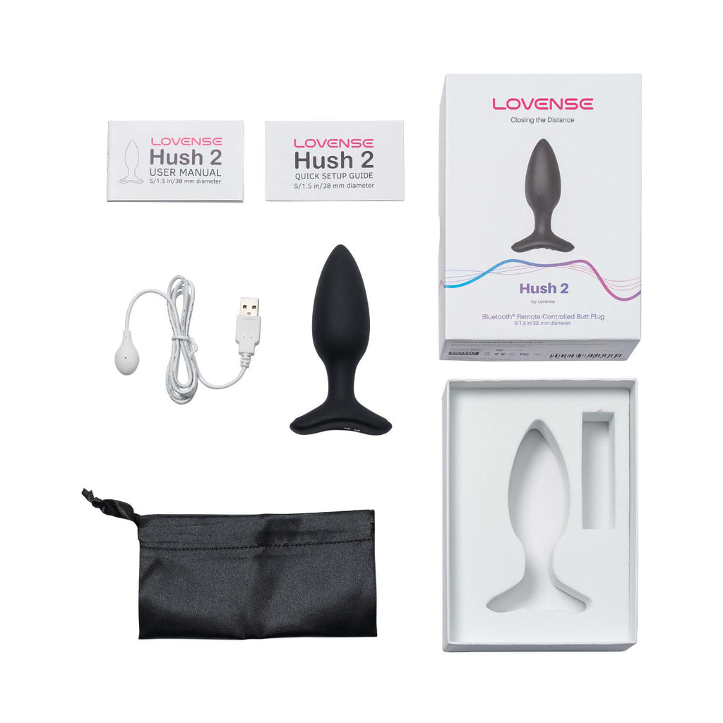 Lovense Hush 2 App-Controlled Butt Plug - 1.5 Inch