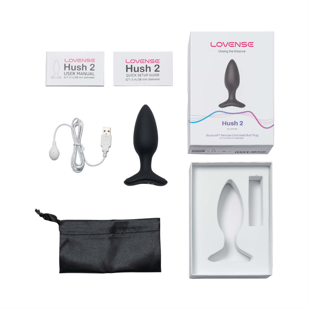 Lovense Hush 2 App-Controlled Butt Plug - 1.5 Inch