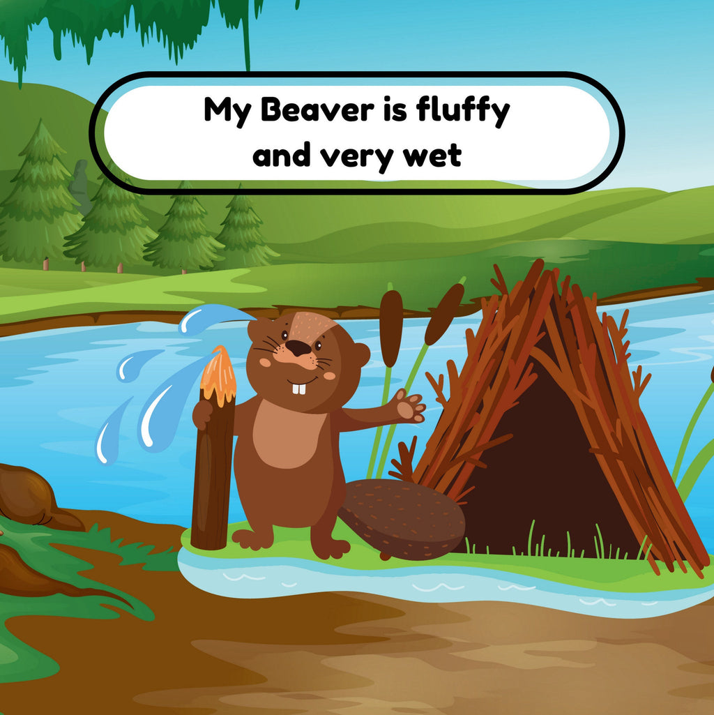 My Beaver Loves Wood funny adult book inside page 2
