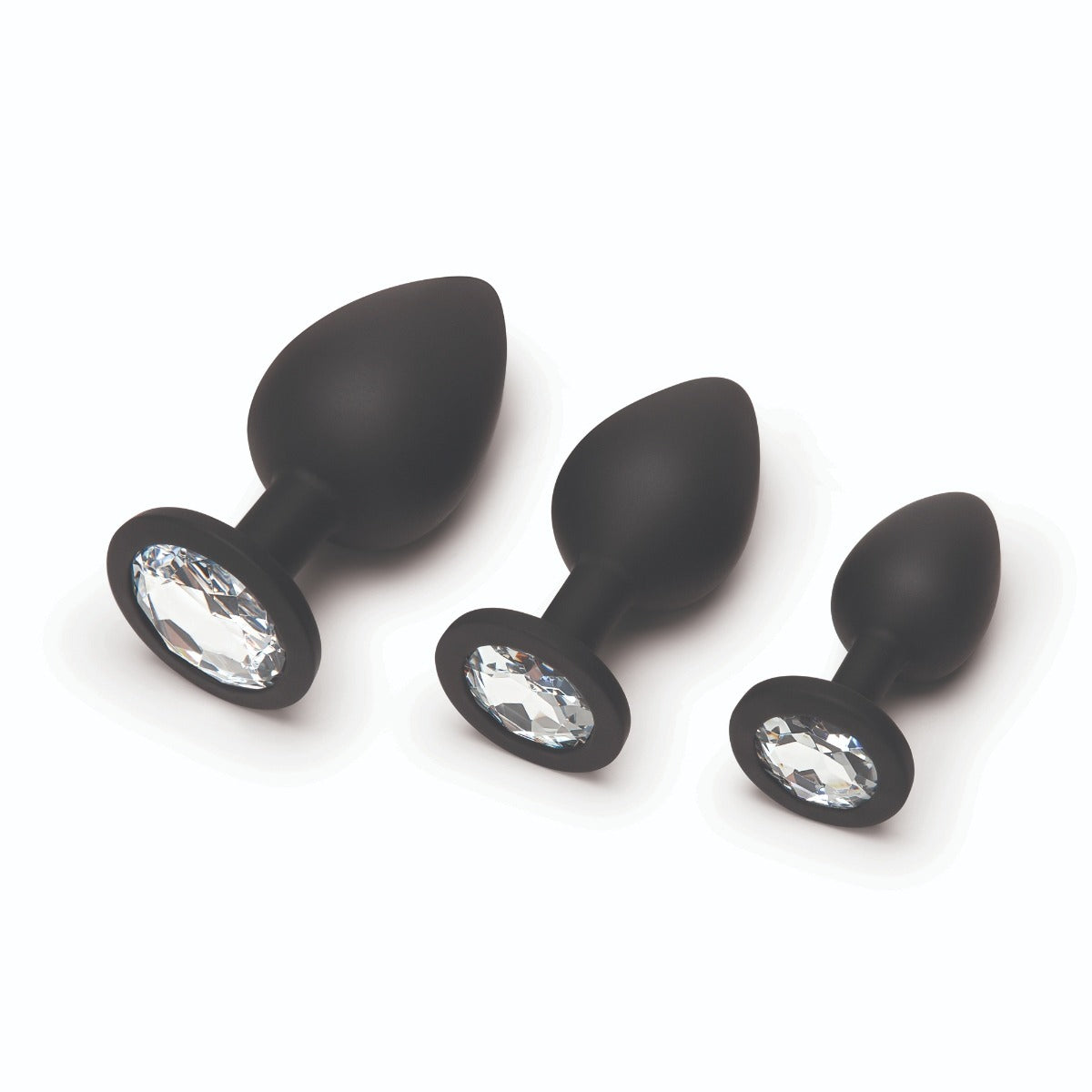 Me You Us Trio Of Jewels Jewelled Butt Plug Set Black Main image