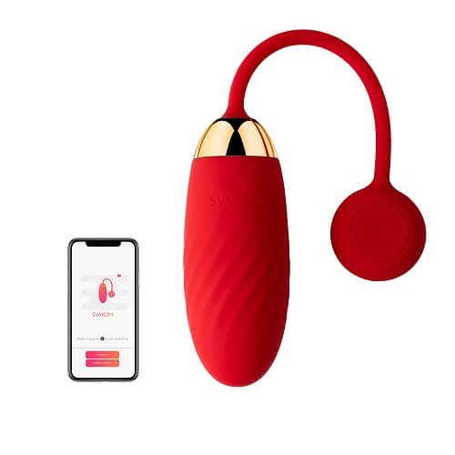 Svakom Ella APP Controlled Silicone Vibrating Egg  Red Main image
