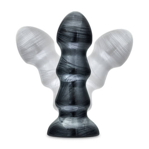 Jet Black Jack Large Ribbed Butt Plug 7 inches
