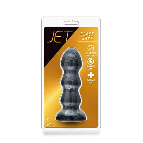 Jet Black Jack Large Ribbed Butt Plug 7 inches Secondary image
