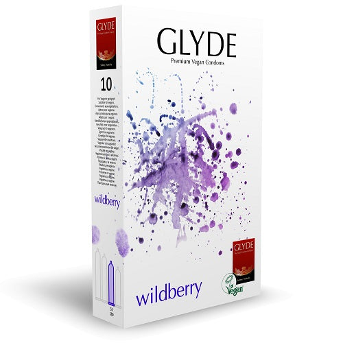 Glyde Ultra Wildberry Flavour Vegan Condoms 10 Pack Main image
