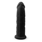 SilexD 9 inch Realistic Girthy Silicone Dual Density Dildo with Suction Cup Black