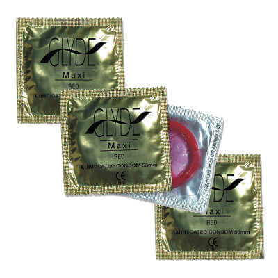 Glyde Ultra Maxi Red Vegan Condoms 100 Bulk Pack Main image