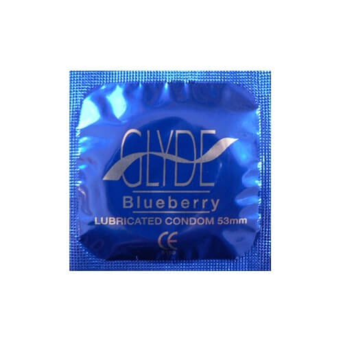 Glyde Ultra Blueberry Flavour Vegan Condoms 100 Bulk Pack Main image