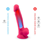 SilexD 7 inch Realistic Silicone Dual Density Dildo with Suction Cup and Balls Pink