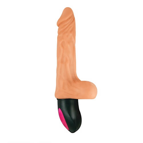Realistic Warming 6.5 inch Vibrating Dildo with Balls Vanilla Secondary image