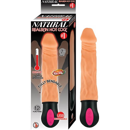 Realistic Warming 7 inch Vibrating Dildo Vanilla Main image