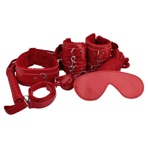 Loving Joy Beginner's Bondage Kit Red (8 Piece) Main image
