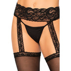 Leg Avenue Sheer Thigh High Stockings with attached Lace Garterbelt