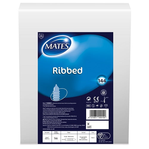 Mates Ribbed Condom BX144 Clinic Pack Main image