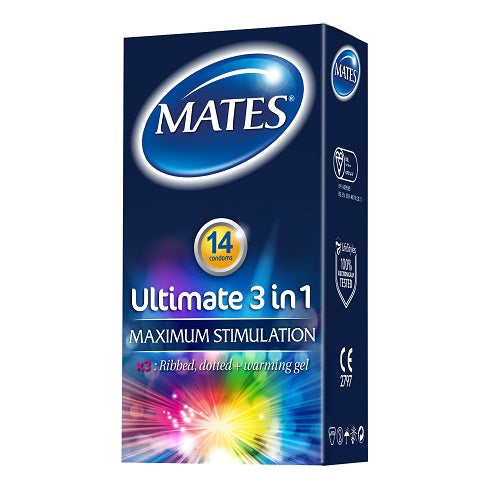 Mates Ultimate 3 in 1 Condoms 14 Pack Main image