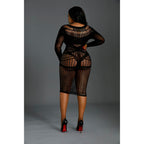 Moonlight Long Sleeve Lace Dress Black Plus Size