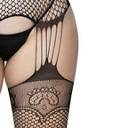 Leg Avenue Lace Top Net Suspender Tights Plus Size
