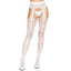 Leg Avenue Heart Net Suspender Tights White
