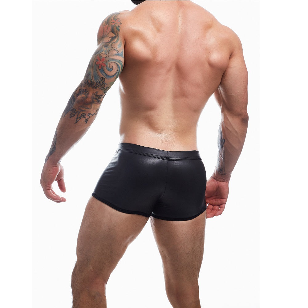 C4M Peekaboo Black Leatherette Mini Pants Secondary image