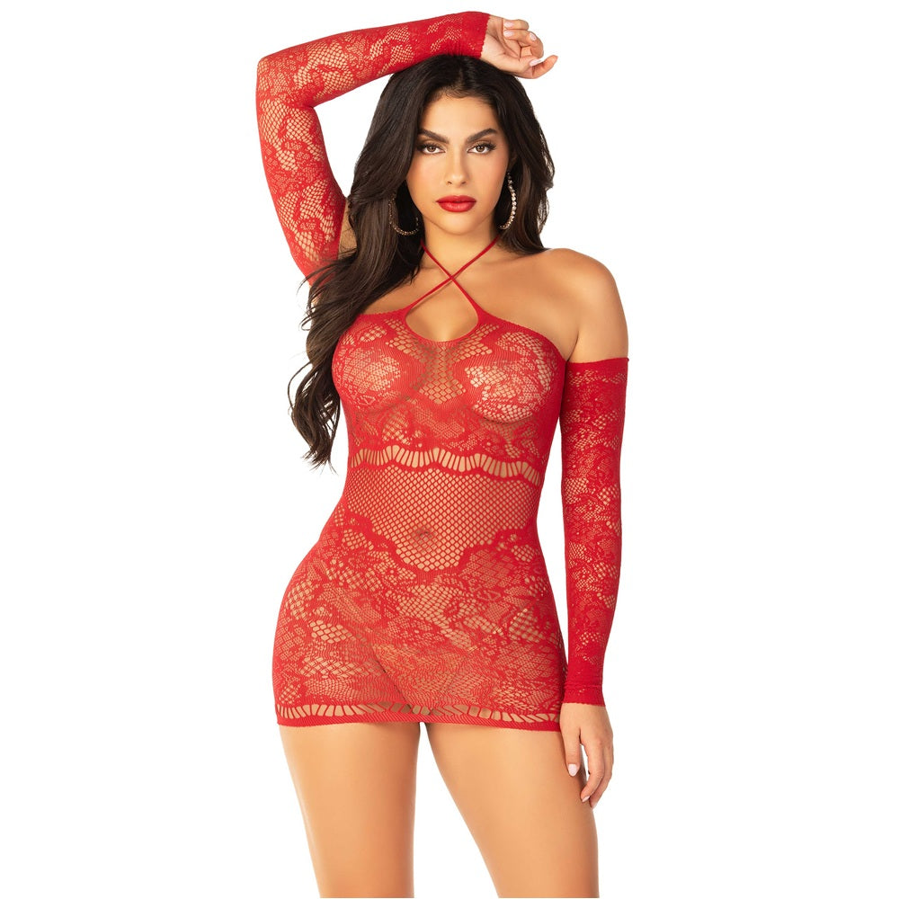 Leg Avenue Seamless Off the Shoulder Mini Dress Red Main image