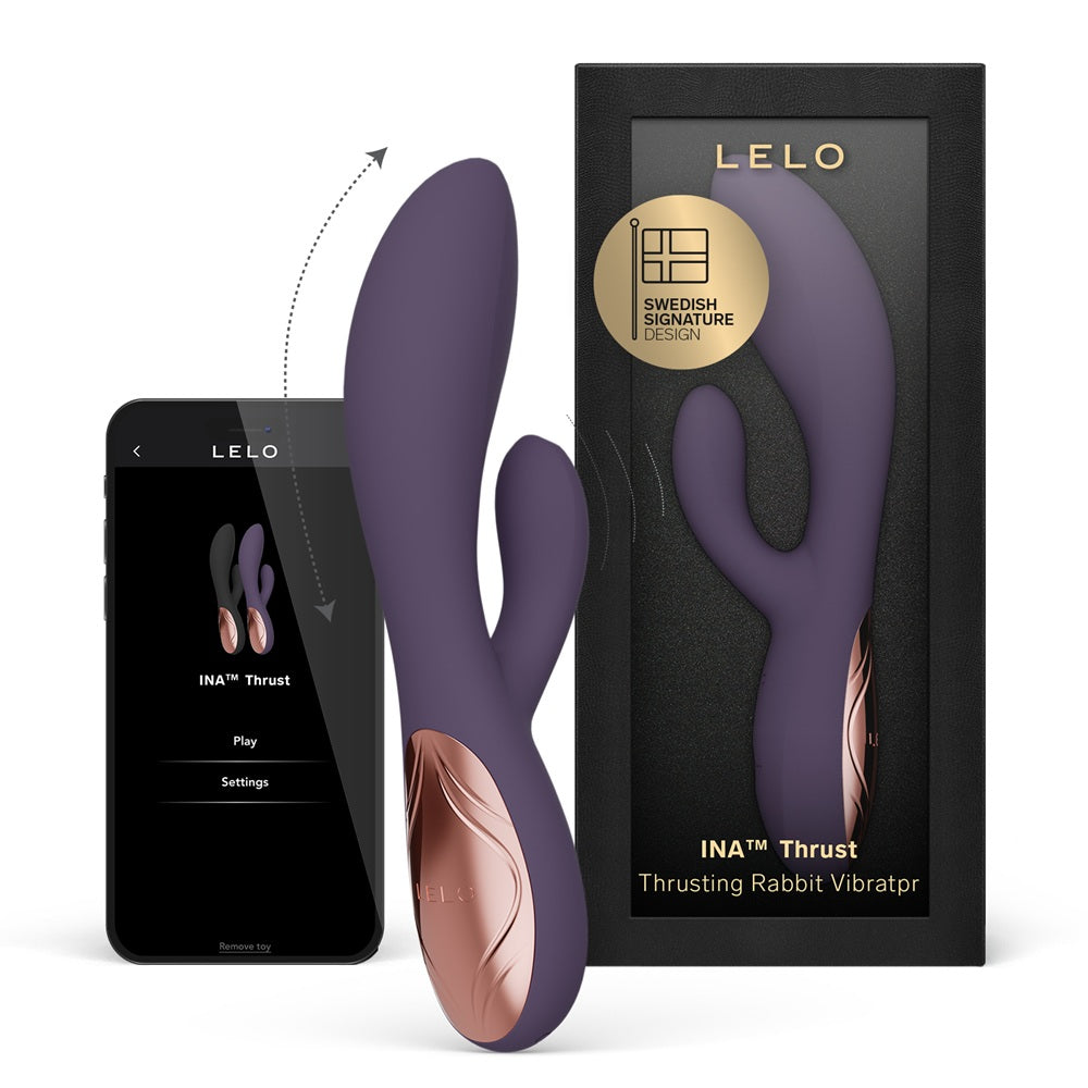 LELO Ina Thrust Thrusting Rabbit Vibrator Purple Twilight Secondary image