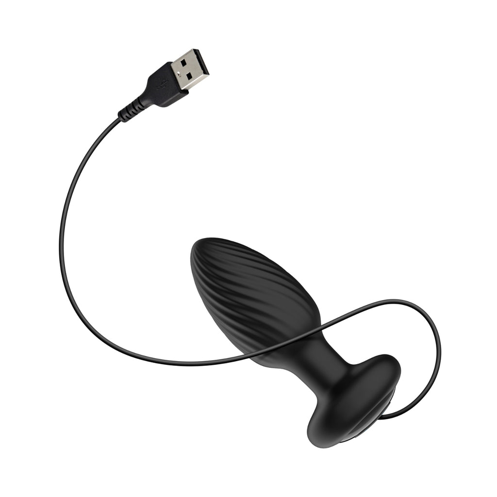 TORNADO Remote Control Rotating Butt Plug Medium - Black