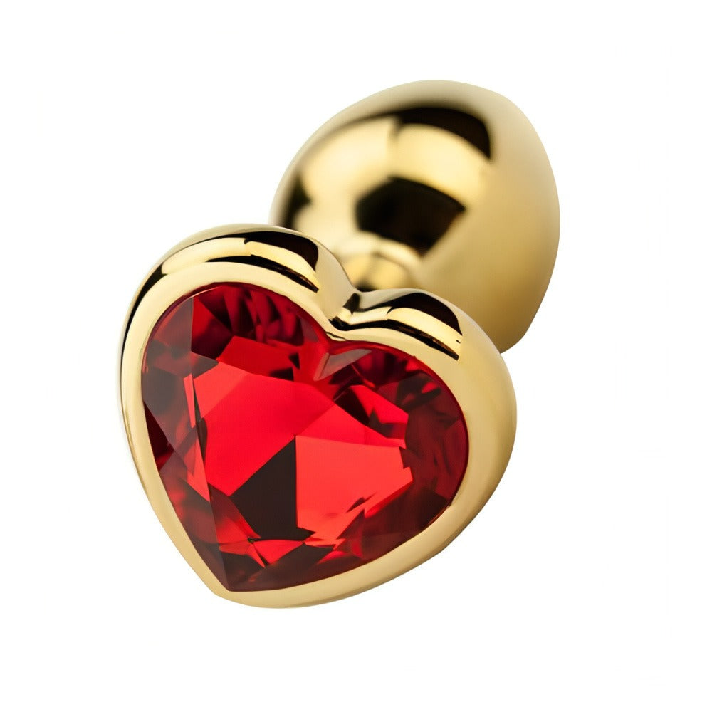 Precious Metals Heart Shaped Butt Plug-Gold Secondary image