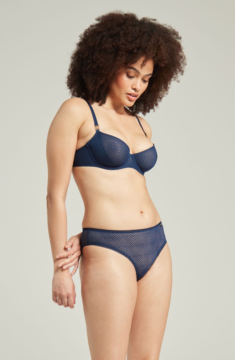 The Sheer Deco Lift Balcony Bra Navy Up to GG Cup – image 1