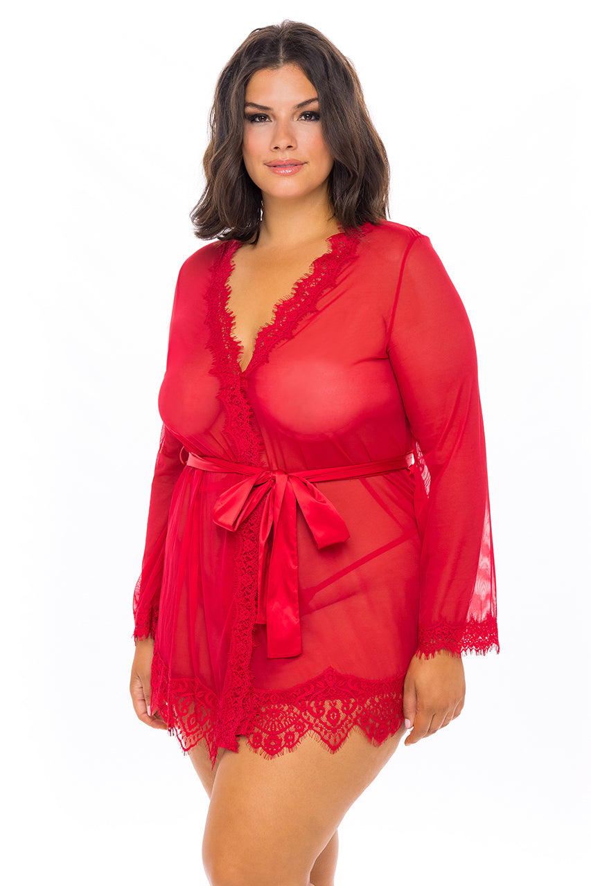 Provence Robe - Red - 1X/2X