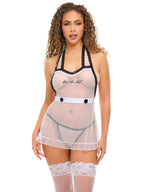 Kiss The Chef Apron - Black/White - S/M