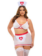 Naughty Nurse Set - Red/White - 1X/2X