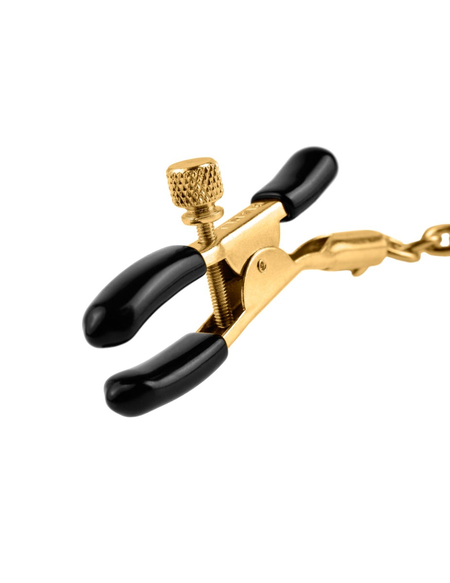 Pipedream Chain Nipple Clamps - Gold/Black