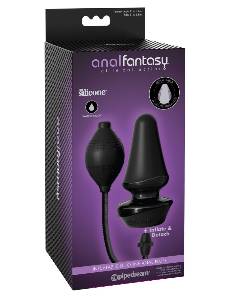 Pipedream Inflatable Silicone Butt Plug - Black