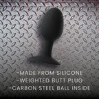 Prowler RED Large Weighted Butt Plug Black