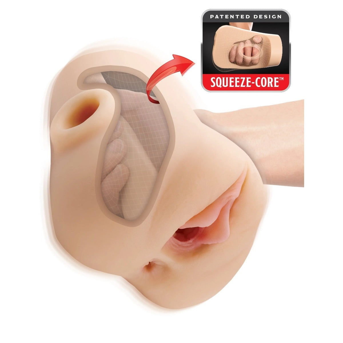 PDX Plus Double Pounder Vibrating Squeeze Stroker Light