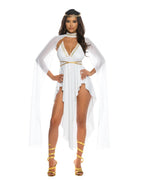 Gilded Goddess Roma Costume 6601 white and gold goddess dress front view