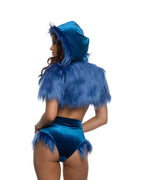 Cookie Jar Monster Roma Costume 6604 blue faux fur costume back view