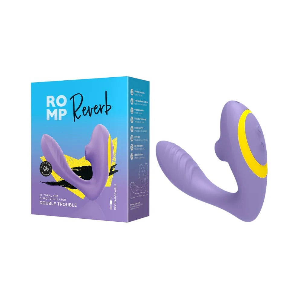 ROMP Reverb Rabbit Clitoral Vibrator Double Trouble Purple Secondary image