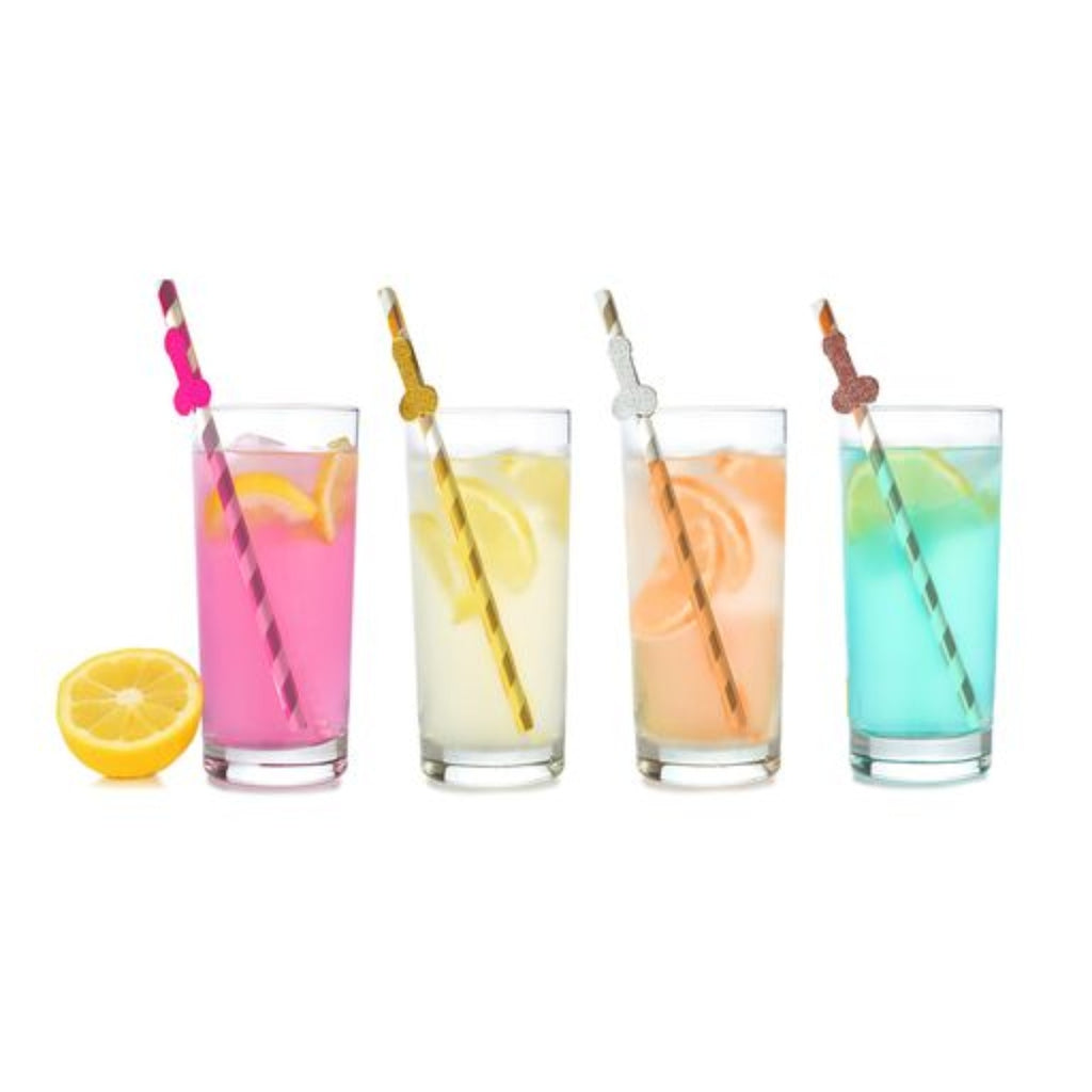 Little Genie Glitterati Penis Tall Party Straws