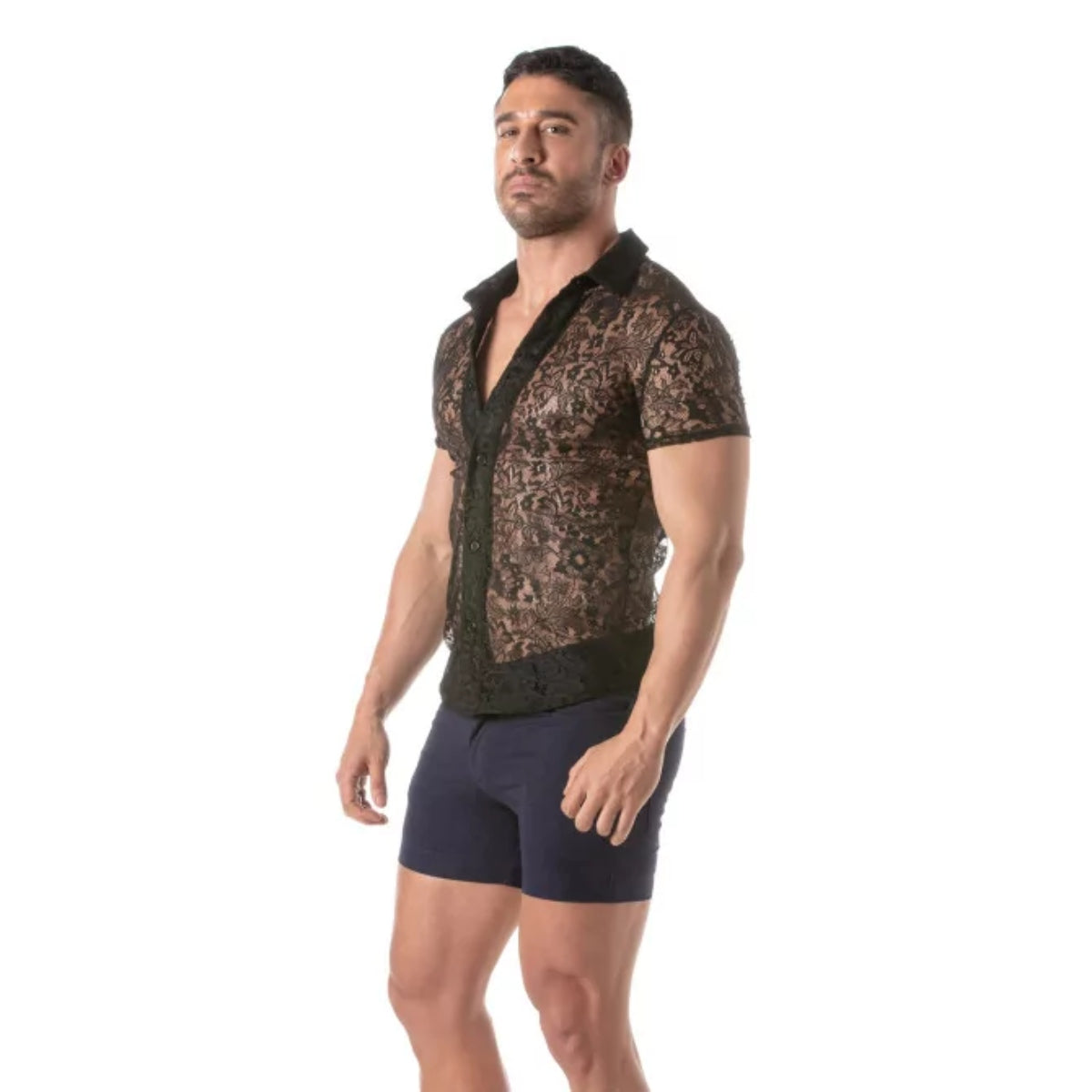Lace Short Sleeves Shirt - Size : XXL Secondary image