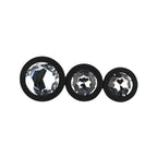 Toosh Silicone Butt Plug Black Set of 3 Clear Stone