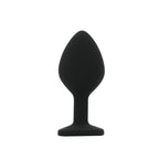 Toosh Silicone Butt Plug Black Set of 3 Clear Stone