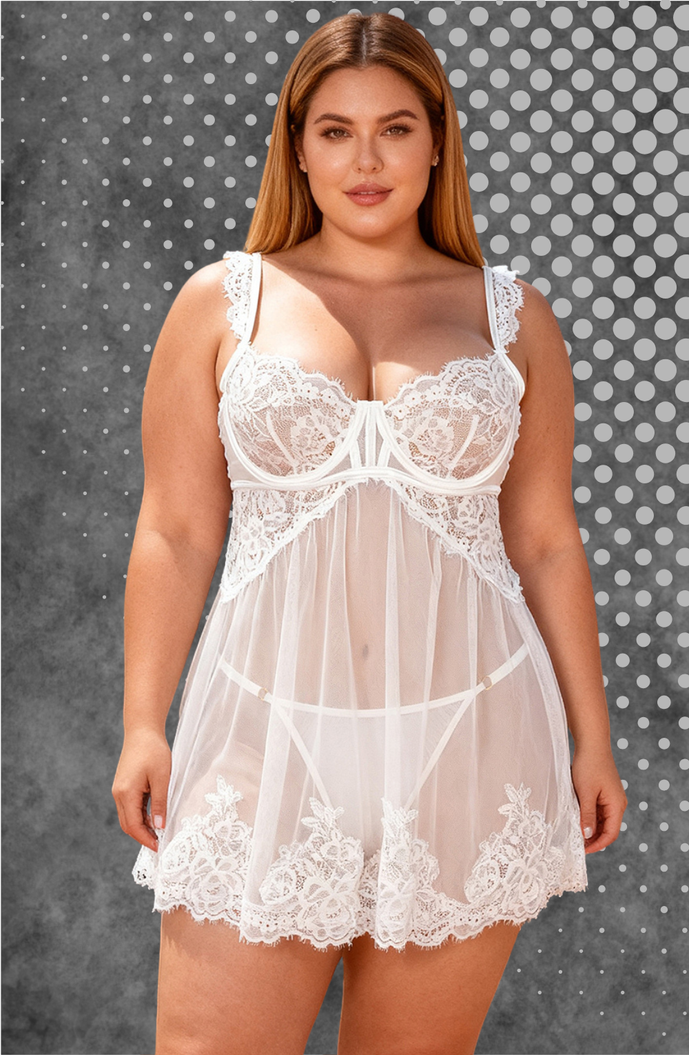 YesX YX745 White Lace Sheer Babydoll – image 8