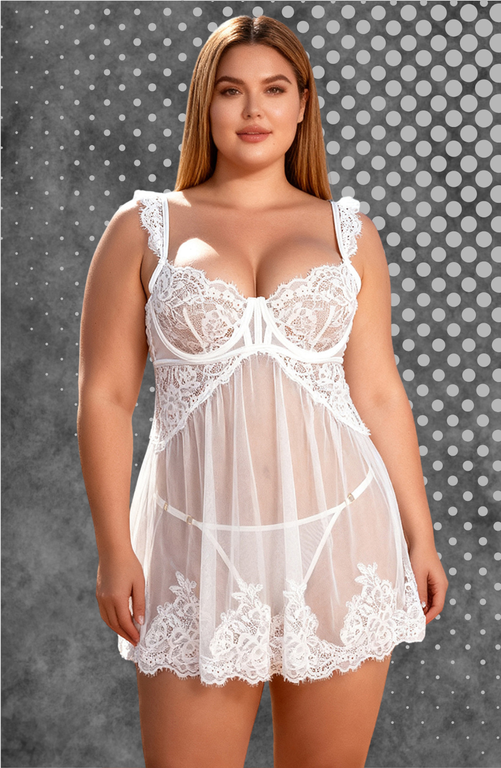 YesX YX745 White Lace Sheer Babydoll – image 7