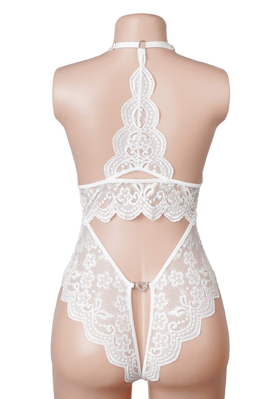 YesX YX752 Lace Crotchless Teddy – White – image 6