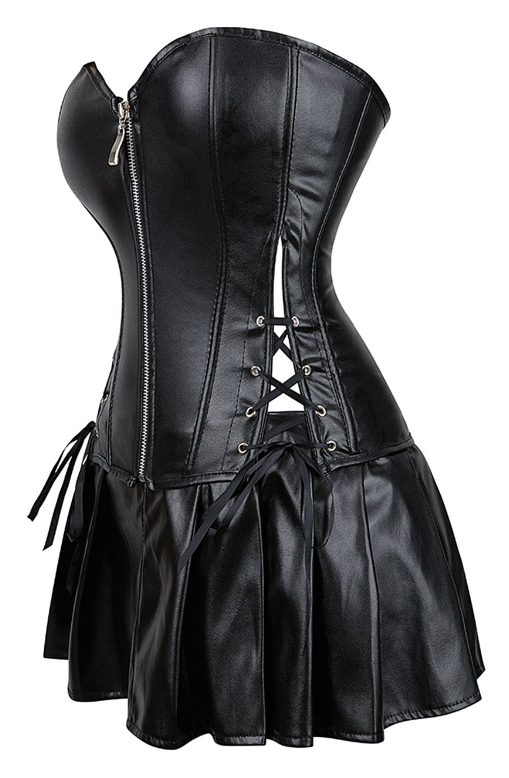 YesX YX897 Faux Leather Corset & Skirt – image 3